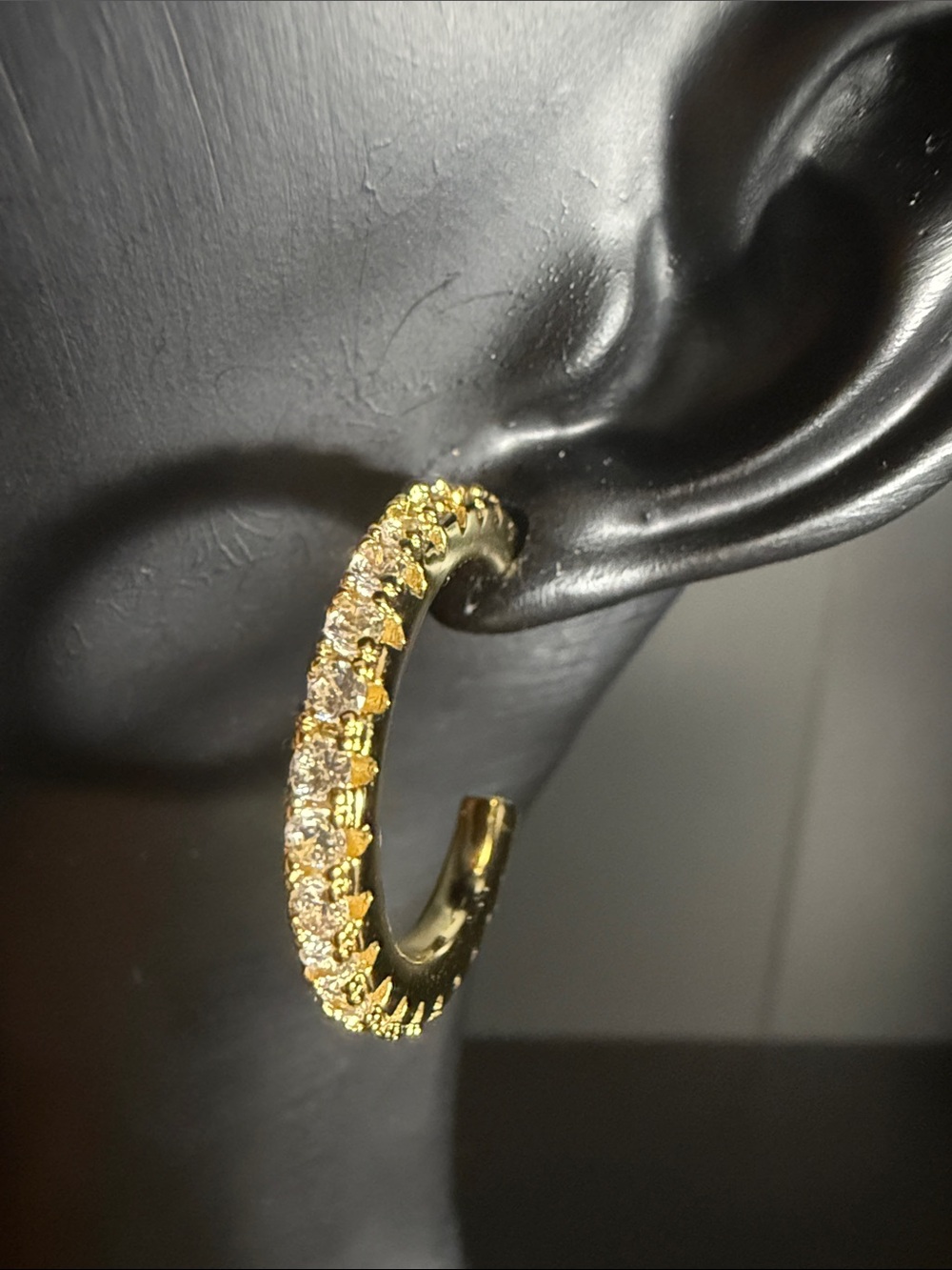 Gold Crystal Pavé Hoop Earrings - Women Jewelry